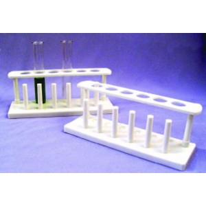 Test tube rack 6hx25mm diameter polyprop with pegs (pack of 10)